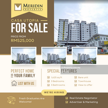 Townhouse, 1625 sq.ft, Bare Unit, Butterworth