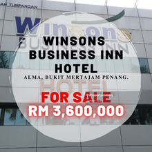Winsons Business Inn Hotel at Alma Bm Penang, for Sale.