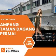 Ampang  Taman Dagang Permai 2 Storey Shop Lot For Sales