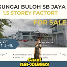 1.5 storey factory Sungai Buloh  Jaya For Sales
