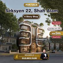 Seksyen 22, Shah Alam 4 Story Shop For Sale