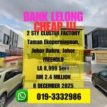 Bank Lelong Freehold 2 Storey Cluster Factory Ekoperniagaan Jb Johor