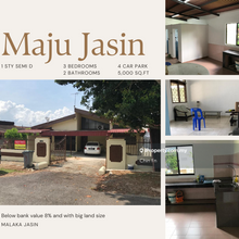 Below Bank Value 8% Big 1 Sty Semi D House 5000 sqft Maju Jasin