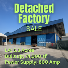 5.3 acres/ bu 74000sf / 800amp detached factory kota damansara 