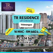 Bank Auction Save Rm190k Tr Residence @ Titiwangsa KL Monorail
