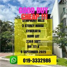 Bank Lelong Freehold 3 storey House Symphony Hills Cyberjaya