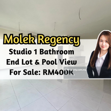 Molek Regency, Studio 1 Bathroom, Brand New Unit, End Lot, Pool View