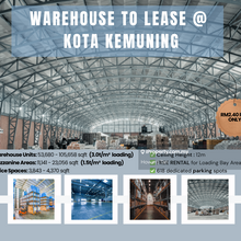 Big New warehouse to lease @ Kota Kemuning