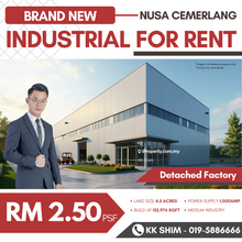 Brand New Nusa Cemerlang Buildup 132,976sqft Detached Factory for Rent