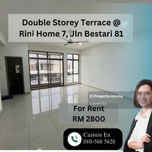Double Storey Terrace @ Rini Home 7, Jalan Bestari 81 For Rent