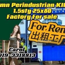 Taman Perindustrian Kip 25x80 freehold,kepong, 1.5sty Factory,kepong