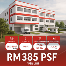 12km from KLIA 40ft Ceiling 48,100sf 2 Adjoining Semi-D Factory New