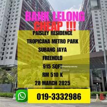Bank Lelong Freehold Paisley Residence Tropicana Metropark Subang Jaya