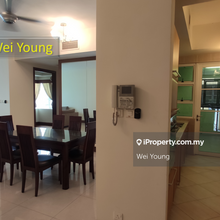 Unit with dual balconies, overlooking the bungalows and greens