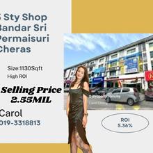3sty shop Jalan Dwitasik Bandar Sri Permaisuri Cheras For Sales