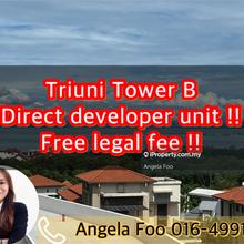 Triuni residence, near queensbay mall, tower B direct developer unit !