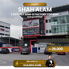 Shah Alam 2.5 Storey Semi-D Factory For Rent 