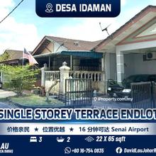 Desa Idaman Senai Single Storey Terrace Endlot