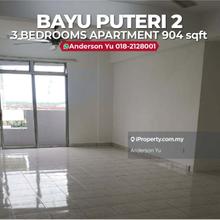 Well Maintained Apartment at Bayu Puteri/ near Permas Jaya/ Ciq for Sa