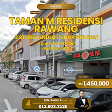 Taman M Residensi Rawang 3 Storey Endlot Shop For Sale 