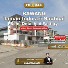 Rawang, Taman Industri Nautical Semi Detached Factory For Sale