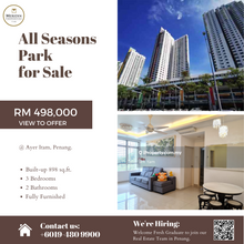 All Seasons Park, 898 sq.ft, Fully Furnished and Renovated, Ayer Itam