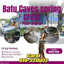 Factory (corner)batu caves 1.5storey @sbc ,spring creast