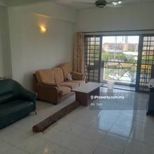 A partially furnished three bedroom apartment