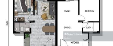 Parkland 1 bedroom 1 bathroom Permas Jaya Condominium 1