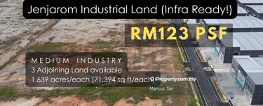 Infra Ready, 1.639 to 4.91 acres Land, Medium Industry Land @ Jenjarom 1