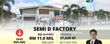 Earn Rm1.4mil! Bank Lelong 2 Storey Semi D Factory @ Meru Barat Klang 1