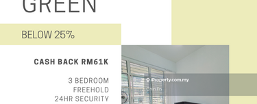 Below Value 25% Cash rm61k Freehold University Green Bukit Beruang mmu 1