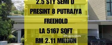 Bank Lelong Freehold 2.5 Storey Semi D Presint 8 Putrajaya Selangor 1