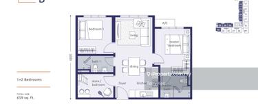 Developer unit for Sale ( Price can Nego) Type B 659sf 1