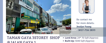 Jalan Gaya 1 Taman Gaya Three Storey Shop Lot 1