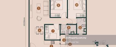Bare Unit,Brand New, with Balcony, 3r2b2 Carparks, Nice view 1