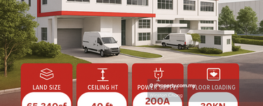 12km from KLIA 40ft Ceiling 48,100sf 2 Adjoining Semi-D Factory New 1