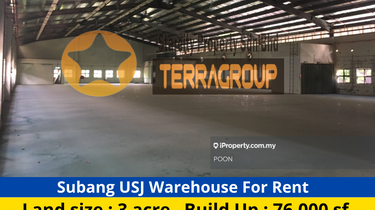 Warehouse for rent in subang usj 1