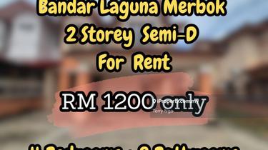 Semi-D Double Storey House For Rent @ Laguna Merbok 1