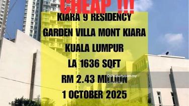 Bank Lelong Freehold 3.5 Villa Kiara 9 Residency Mont Kiara Kl 1