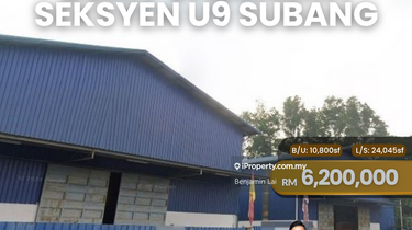 Kampung Baru Subang U9 Shah Alam 2 Storey Detached Factory for Sale 1