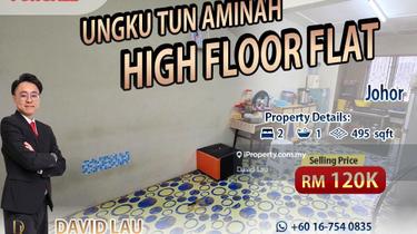 Ungku Tun Aminah High Floor Flat 2 Bedrooms 1 Bathroom 1