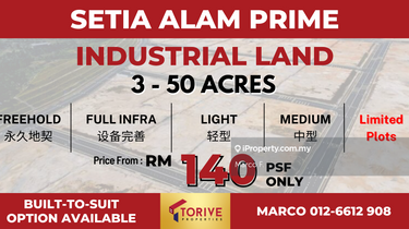 Setia Alam Prime Full Infra Industrial Land For Sale - Limited Plots 1