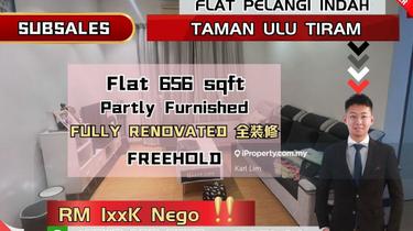 Flat Pelangi Indah 656 sqft Fully Renovated Partly Furnished Ulu Tiram 1