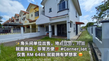 Megah Ria Double Storey Corner lot for sale  1