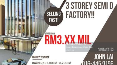 Newly Launched 3 storey Semi Detached factory in Puncak Alam  1