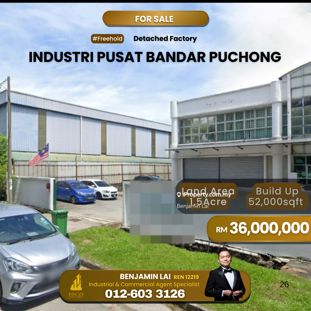 Taman Industri Pusat Bandar Puchong Detached Factory For Sale