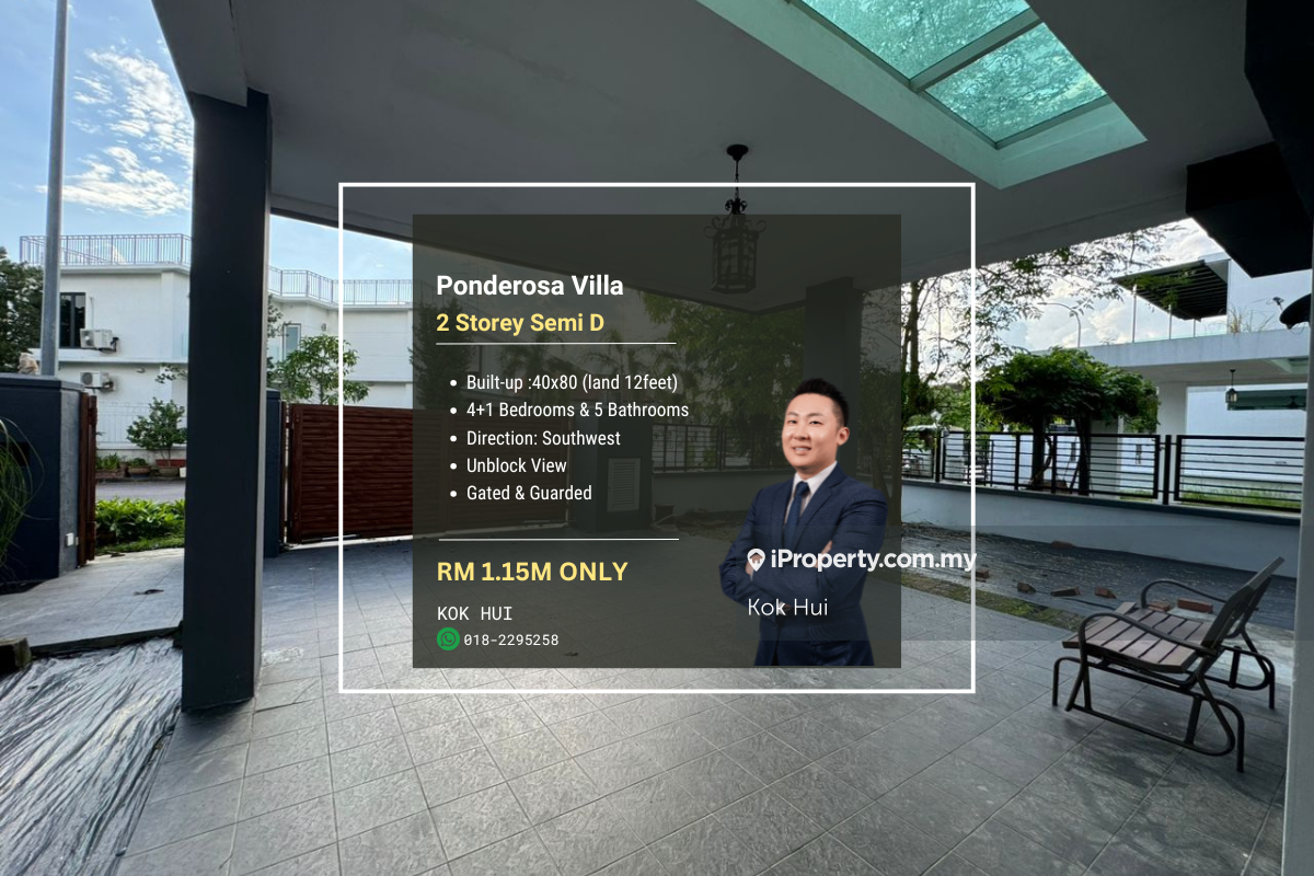 Ponderosa Villa @ Semi D (Exclusive unit ) for sale!! Rm 1.15M only!!