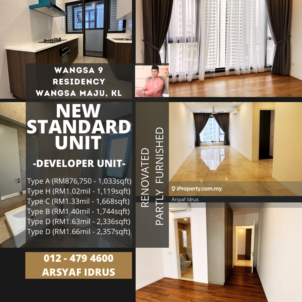 Brand New Standard Unit. Developer Unit. Fully Renovated & Furnished.