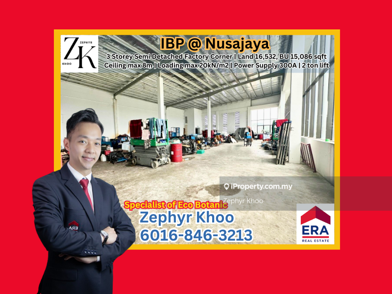 Ibp @ Nusajaya 3 Storey Semi Detached Factory Corner lot For Sale